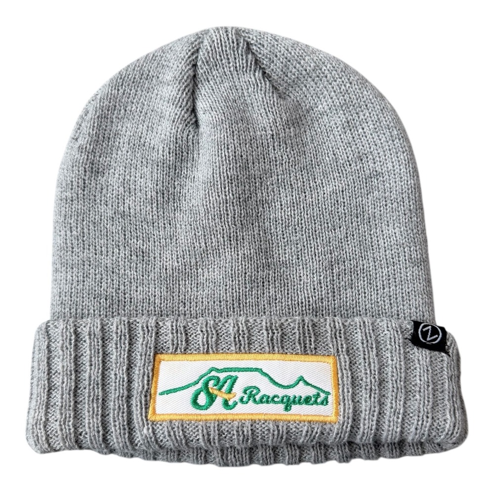 Zephyr‎ SA Racquets Knit Beanie Gray Pickleball Tennis Club Unisex Warm Hat